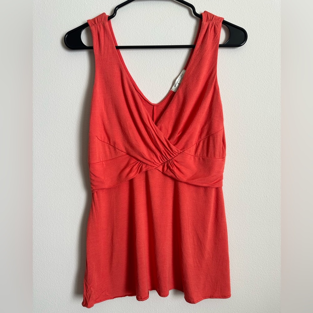 Orange Red Top With A Twist At The Front